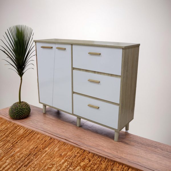 Buffet de rangements en mélamine – 120cm x 90cm x 40cm – Image 2