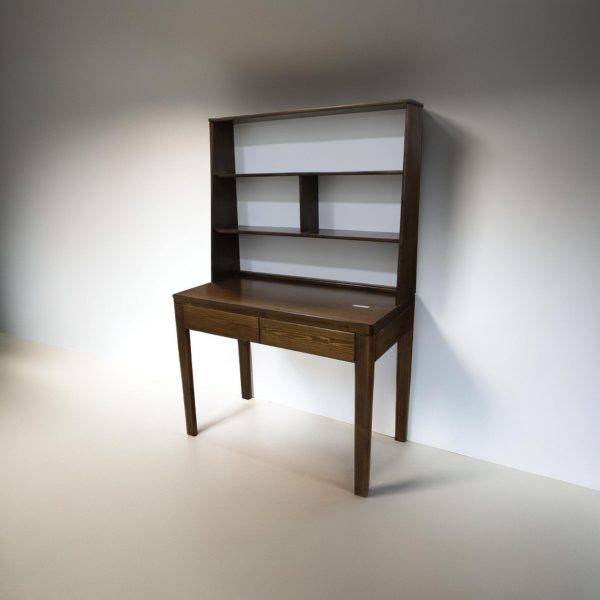 Bureau en bois rouge avec étagères et tiroirs – 1m05 x 52cm x 1m60 – Image 2