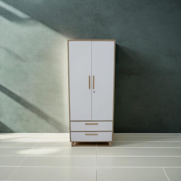 Armoire 2 portes moderne blanche - 180cm