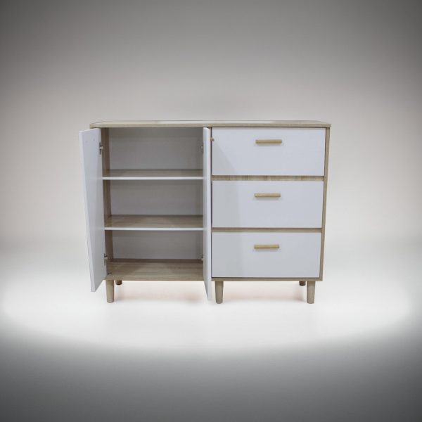 Buffet de rangements en mélamine – 120cm x 90cm x 40cm – Image 4