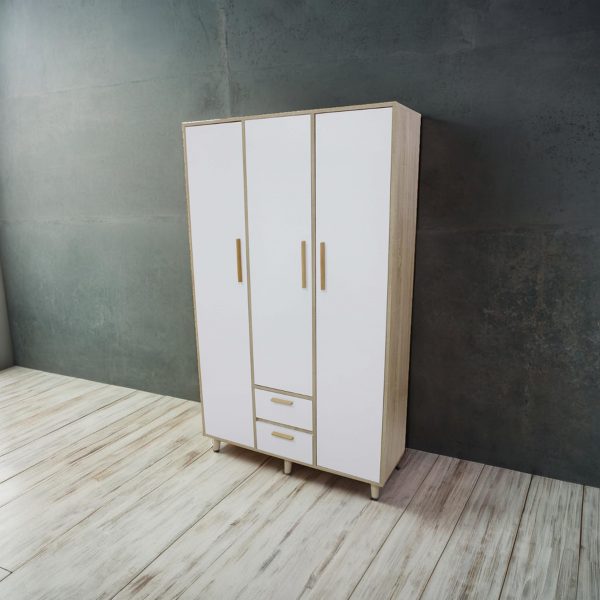 Armoire 3 portes moderne blanche - 180cm – Image 2