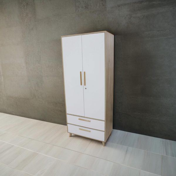 Armoire 2 portes moderne blanche - 180cm – Image 3